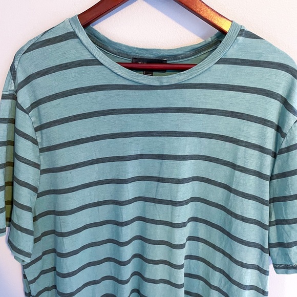 Mens Express green striped T-shirt - Picture 2 of 6